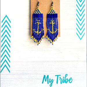 Artisan handmade beaded fringe earrings